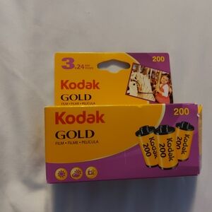Kodak Gold 200 Film with Yellow and Purple Packaging